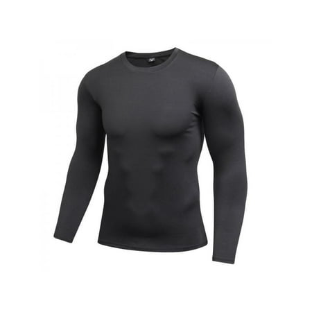 Men's Comfort T-shirts Tights Casual T-shirts Men's Stretch Wicking Quick-drying Tight-fitting Long-sleeved (Best Tight Fitting T Shirts)