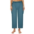 thumbnail image 6 of TYGHBN Women's Solid Color Casual Athletic Pants with Pockets and Button Comfort Fit Long Trousers Beach Cover up Pant Came Sweatpants for Women Harem Pant Womens plus Size Sweatpants Womens Casual, 6 of 6