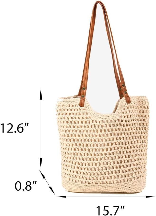 CoCoMangos Crochet Bags for Women Summer Beach Mesh Tote Bag Aesthetic Shoulder Bag Grunge Hippie Knitted Boho Bag