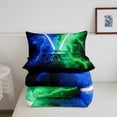 thumbnail image 5 of Erosebridal Blue Lightsaber Bedding Sets King with Comforter, Games Neon Light Sword Duvet Insert, Starry Sky Decor, Reversible, 5 of 8