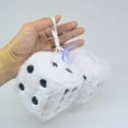 thumbnail image 3 of Fuzzy Plush Dice for Car Mirror, Pair of Retro 3” Red Dice with Black Dots for Car Interior Hanging Ornament Decoration, 3 of 5