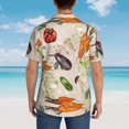 thumbnail image 4 of Honeii Cute Vegetables Print Men’s Hawaiian Shirt,Classic Button-Down Short Sleeve Shirt, for Beach, Vacation, and Outdoor Activities,Medium, 4 of 7