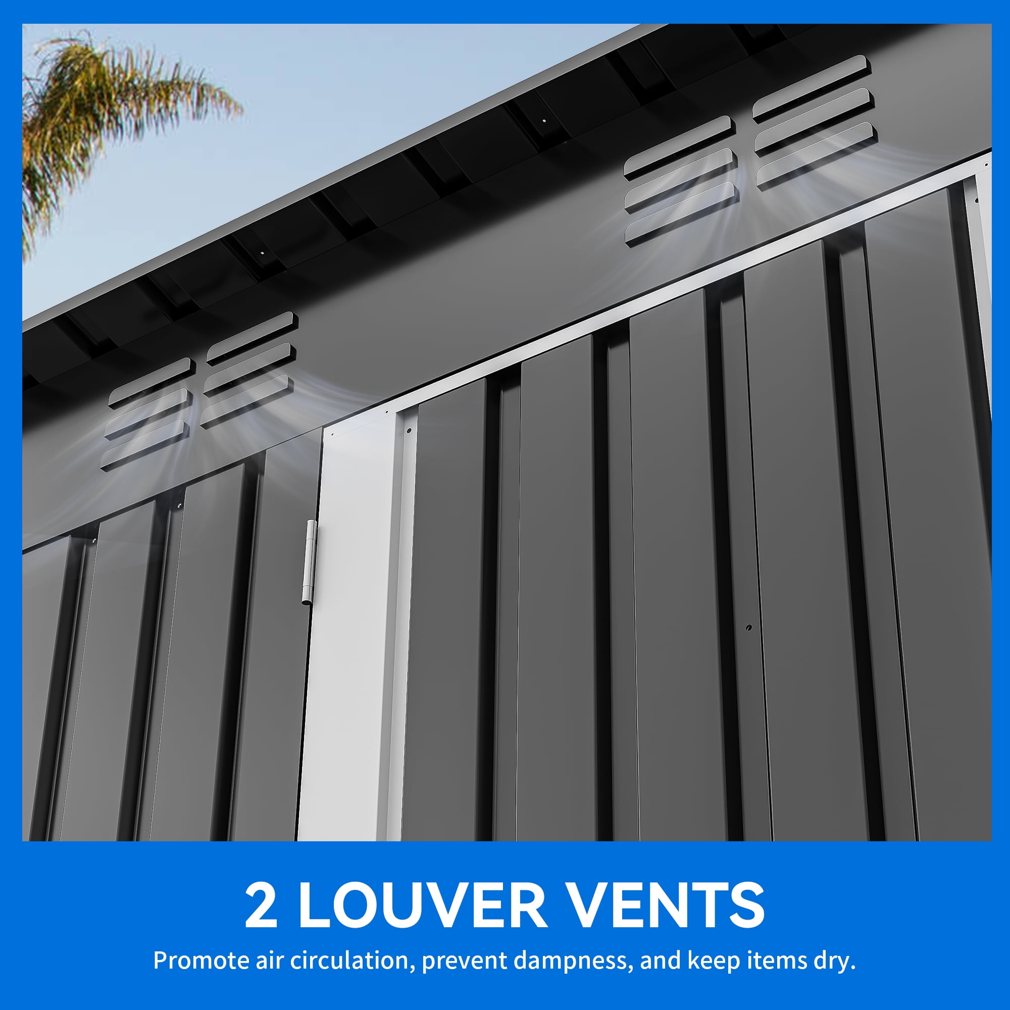 Uforic 5 x 3FT Outdoor Storage Shed,Sturdy Metal Tool Sheds with Secure Door & Air Vent for Garden,Patio,Lawn,Store Bike,Trash Can,Lawnmower,Dark Gray