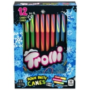 Trolli Sour Brite Candy Canes, Fruit Flavored, Sour Holiday Christmas Candy, 5.3oz, 12 Count, Regular Size