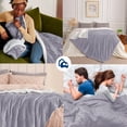 thumbnail image 4 of Cobija Individual para Cama o Sofá, Manta Ultrasuave y Transpirable, Calidad Premium, Afelpado Tipo Borrego Térmico para Climas Fríos, Ligera, 150 * 200 CM (Gris, Individual), 4 of 5