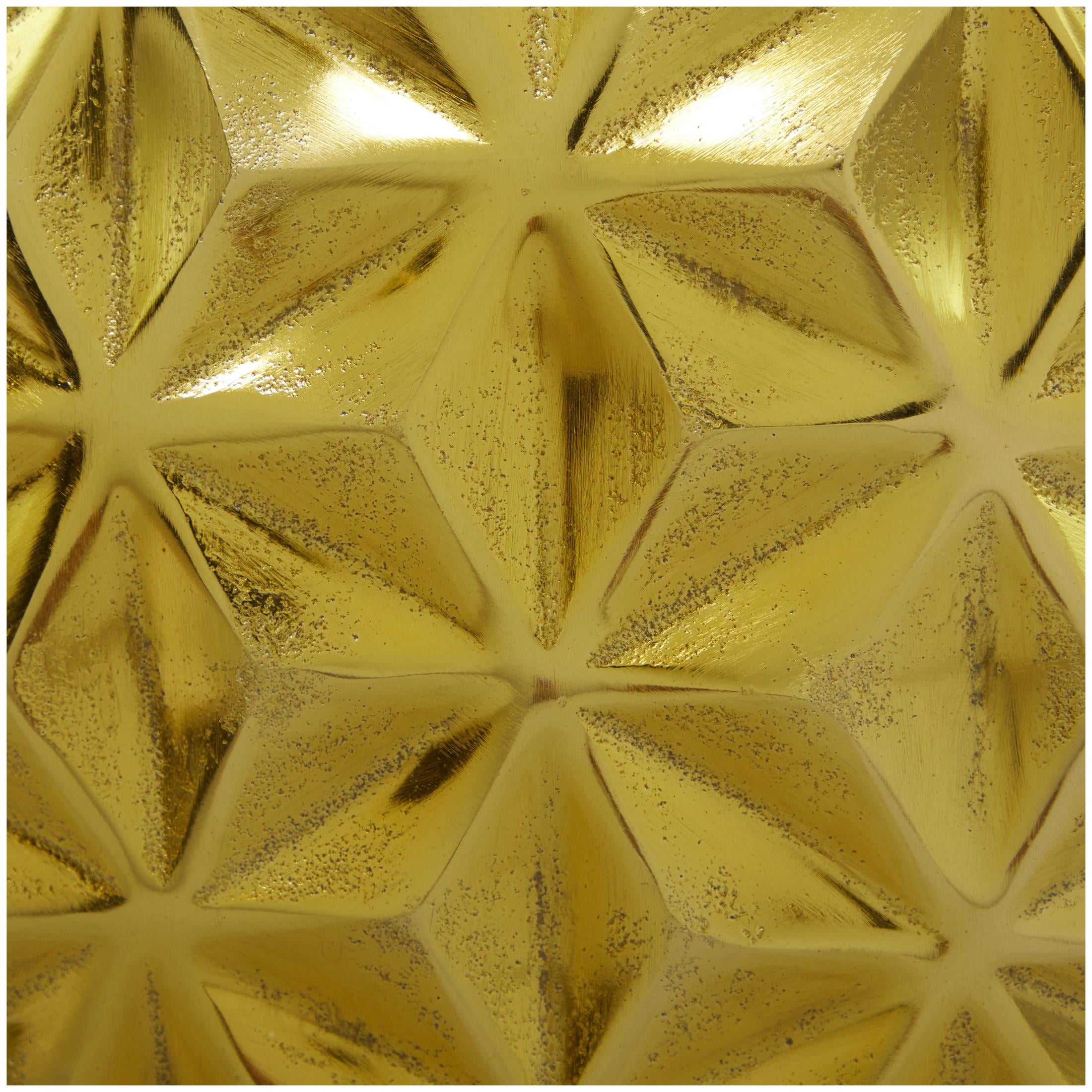 CosmoLiving by Cosmopolitan 13" Geometric Faceted Gold Aluminum Metal Vase