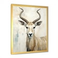 thumbnail image 3 of Designart "Beige Ibex In Minimalist Antelope II" Animals Antelope Picture Framed Canvas Prints, 3 of 5