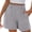 Gray, variant on Staron Summer Pants for Women Linen Casual Wide Leg Shorts Elastic Waist Loose Comfy Solid Color Straight Leg Pants, Navy M