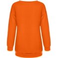 thumbnail image 4 of Chandails en Molleton Visage de Citrouille d'Halloween pour Femmes Manches Longues Surdimensionnées Col Rond Orange Pull Tops, 4 of 7