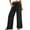 Black, variant on Women's Flowy Linen Wide Leg Pants Tie Knot High Waisted with Pockets