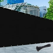 Custom Size 6' X 31' Black Fence Privacy Screen With Zip Tie Out Door Grade