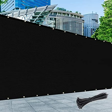 Custom Size 6' X 31' Black Fence Privacy Screen With Zip Tie Out Door Grade