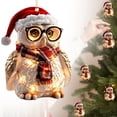 thumbnail image 1 of Christmas Decorations Outdoor Hangs Christmas Tree Owl Pendants Acrylic Owl Decorative Ornaments 2D Fun Christmas Pendant Decoration Christmas Tree Decoration Christmas Decoration Gift, 1 of 8