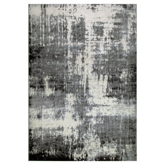Leick Home Allerick Rectangle Vintage Gray Abstract Indoor Area Rug, 8' x 10'