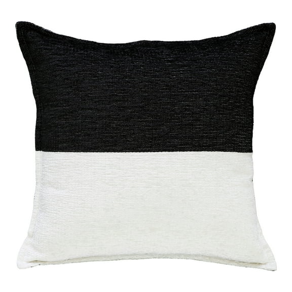 Mainstays 18" x 18" Two-Toned Rich Black Polyester Cotton Square Decorative Throw Pillow
