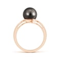 thumbnail image 2 of Angara Solitaire Tahitian Cultured Pearl Bypass Ring in 14K Rose Gold for Women | June Birthstone Jewelry for Her, 2 of 8
