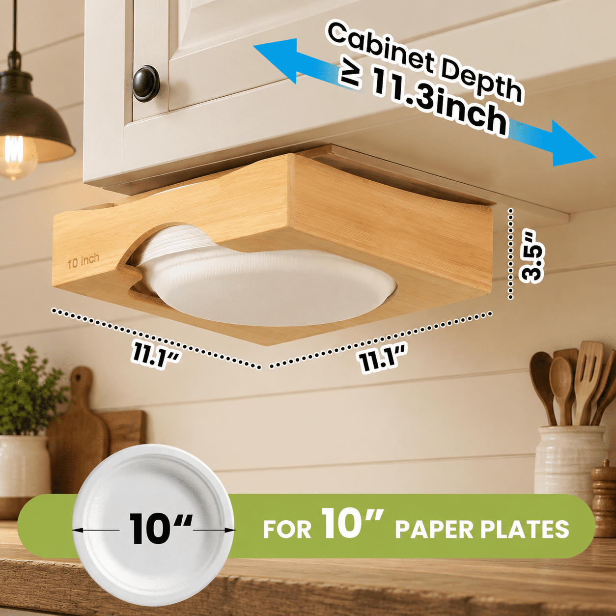 10-inch Paper Plate Dispenser Under Cabinet Holders Kitchen Counter ...