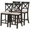 thumbnail image 3 of 6 Piece Rustic Dining Table Set with 4 Upholstered Chairs and 1 Bench, 2 Tier Wood Rectangular Table with Bottom Storage Shelf, 3 of 8