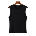 thumbnail image 5 of Tiqkatyck Tank Tops for Women Trendy Womens Turtleneck Sleeveless Shirt Solid Women's Blouse Slim Fit Short Sleeve Crew Neck Tight T Shirts Summer Tops for Women Black L, 5 of 9