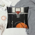 thumbnail image 2 of Orinice Basketball Hoop Court Decorative Throw Pillow Cover for Home Couch Living Room Bed Sofa - Durable Cotton Linen Fabric, Hidden Zipper Closure - 1PC 22x22in, 2 of 5