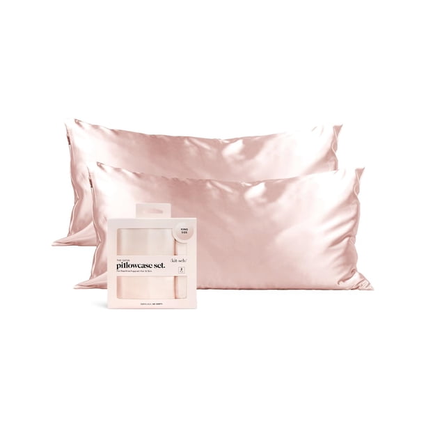 Funda de almohada kitsch satinada con cremallera para cabello y piel Queen Blush