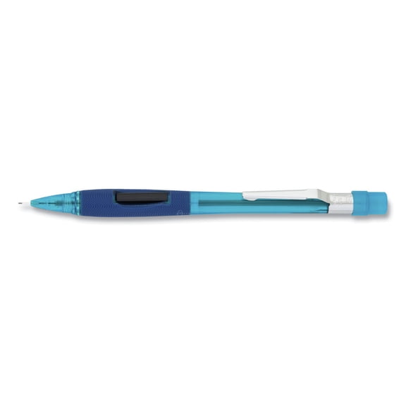 Pentel PD345TC 0.5 mm HB (#2) Quicker Clicker Mechanical Pencil - Black Lead, Transparent Blue Barrel