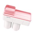 thumbnail image 2 of Taza de adsorción Cepillo de dientes Soporte para pasta de dientes Baño familiar Baño sin perforaciones Soporte para cepillo de dientes para teléfono, rosa, 2 tazas Eigraketly HA2692-03B, 2 of 6