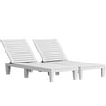 thumbnail image 6 of Dextrus Outdoor Resin Chaise Lounge, 2-Pack, Grey-White, Faux Wood Grain, 74.5×22.8×11.2 in, 150kg Capacity, 6 of 7