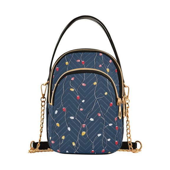 joogoo Women Christmas Lights Chain Crossbody Bags Shoulder Handbag Phone Purse