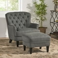 thumbnail image 3 of Christopher Knight Home Tafton Fabric Club Chair and Ottoman Set, 2-Pcs Set, Grey, 3 of 15