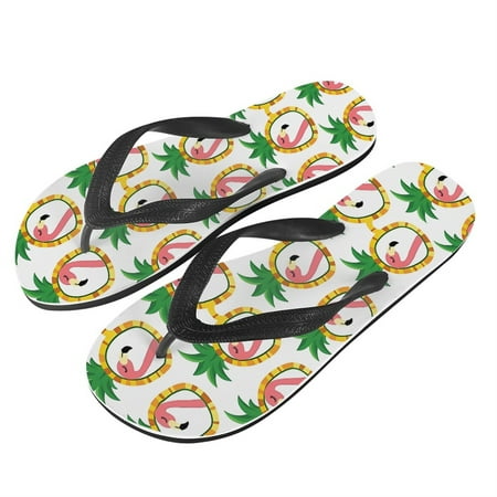 

Bivenant Store Cute Flamingo Pattern Flip Flops for Men Comfortable Thong Sandals Non Slip Summer Beach Slippers Shoes Size 8 to 12