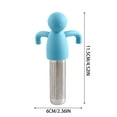 thumbnail image 3 of WGXU Loose Tea Brewer Stainless Steel Tea Filter Tea Diffuser For Teapot Silicone Tea Strainer Cute Little Man Tea Lazy Tea Brewer, 3 of 4