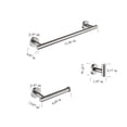 thumbnail image 6 of Cfowner 3 Piece Wall Mount Towel Rack Set, Bathroom Stainless Steel Set, Wall Mounted Robe Hook for Home & Office, Brushed Nickel, 6 of 6