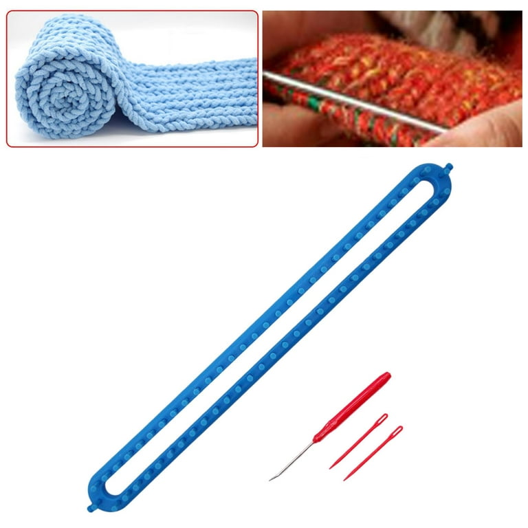 Long Knitting Loom Kit DIY Crochet Weaving Handmade Machine Knitter for  Beginners Scarf , Blue 22.8inch, 10.2inch 14.2inch