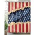 thumbnail image 2 of Distressed Patriotic American Flag Shower Curtain, 4th of July Bathroom Decor Curtains Set with Hooks, Stars And Stripes Waterproof Fabric Home Accessories， Stall 48 X 72 Inch, 2 of 6
