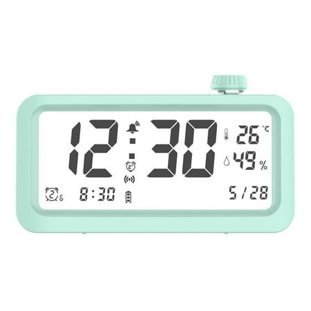 AFQH Smart Light-Sensitive Alarm Clock for Students: LCD Display,Humidity Temperature