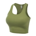 thumbnail image 2 of FashionMille Women Sleeveless Rib Racerback Workout Sports Crop Tank Top, 2 of 5
