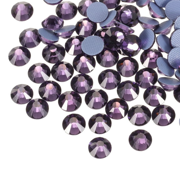 Uxcell Hotfix Rhinestones Flatback Crystal Glass Gems for Crafts Clothes DIY Decoration 288Pcs Pale Purple