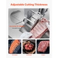 thumbnail image 4 of VEVOR Commercial Electric Meat Bandsaw, 1100W Bone Sawing Machine with 12.4" x 18.1" Workbench, 0-4.3" Cutting Thickness, 7 Extra Replacement Blades, for Cutting Bone, Frozen Meat, Pork, Beef & Ribs, 4 of 9