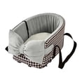 thumbnail image 3 of Dog Car Seat Console Pet Booster Seat Green Houndstooth Car Travel Bed for Small Dogs Under 13lbs Portable Dog Travel Carrier Bag Washable Dual Sided Mat, 3 of 7