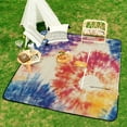 thumbnail image 6 of Colorful Tie Dye Vortex Picnic Blanket Waterproof Outdoor Beach Blanket Hand-held Pad Suitable for Travel, Camping, Beach, Family Gatherings, 6 of 7