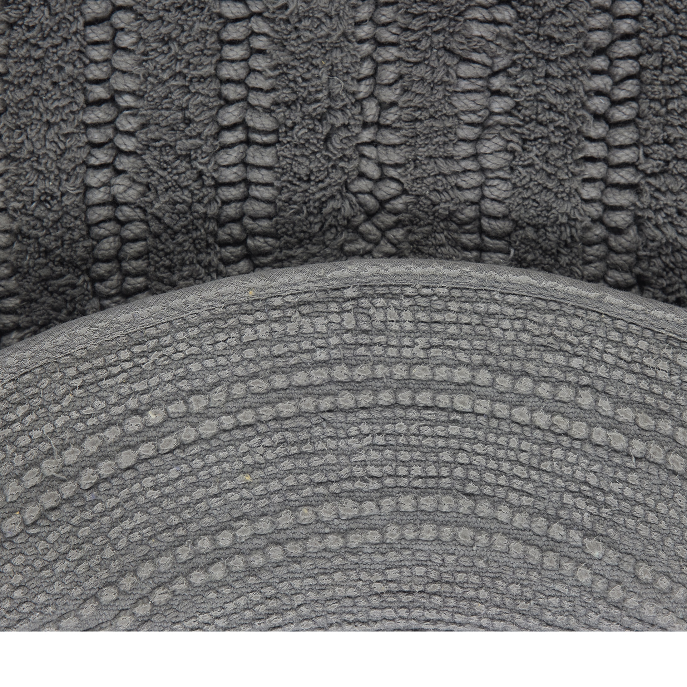 Beautiful Oval Cotton Bath Rug by Drew Barrymore, Charcoal Gray, 20 in x 34 in
