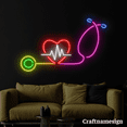 thumbnail image 3 of Craftnamesign Stethoscope Heartbeat Neon Sign for Clinic Room Hospital Wall Decor, 3 of 5