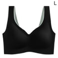 thumbnail image 1 of Sujetador sin costuras Sport Yoga Running Hacer subir Vest Underwire Soft Sleep Ropa interior de mujer, Negro, L Vogacara AP001300-02B, 1 of 7
