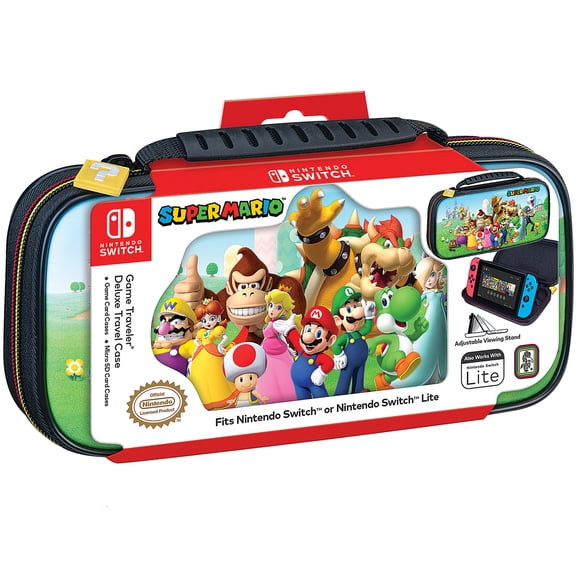 RDS Industries - Super Mario Edition, Nintendo Switch and Nintendo Switch Lite, Game Traveler Deluxe, Video Game Travel Case