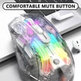 thumbnail image 3 of RFUGUG RGB Gaming Mouse, Full Transparent Illuminated 5-Gear DPI Adjustable Wired/Wireless/Bluetooth Game Mouse - Ergonomic Design for PC & Laptop - Black/Clear, 3 of 7