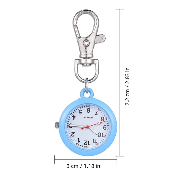 LITINKIMI Cilp on Pocket Watch with Key Buckle, Portable Doctor Brooch Fob Watch for Medical Paramedic Nurse, Easy to Read, Casual Quartz Watches for Women Men (Blue)