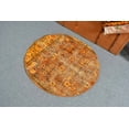 thumbnail image 4 of Vintage Rug, Turkish Rug, 3x2.8 ft Small Rugs, Round Overdyed Rug, Antique Rug, Rugs For Kitchen, Yellow Persian Rug, Small Wool Rug, 12979, 4 of 10
