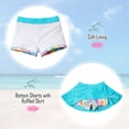 thumbnail image 5 of Lanbubble Girls Swimsuit Rash Guard Set 2 Piece Long Sleeve Bathing Suit Swim Skirt with Shorts 7-8 Years, 5 of 9