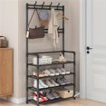 thumbnail image 3 of Coat Rack, Shoe Rack For Entryway, Shoe Organizer For Entryway Bench Hall Tree With Hooks For Bedroom, Rack Coat Combo, Hallway Shelf For Storage Shoes, Clothes, Coat, Hat, Bag, Umbrella, 3 of 9
